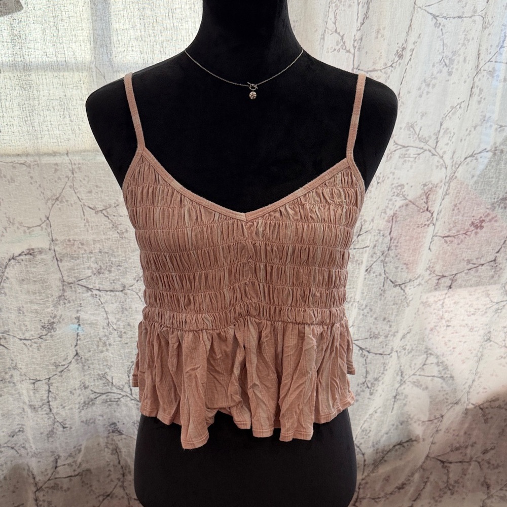 SO Ruched Cropped Camisole in Soft Pink size XL
